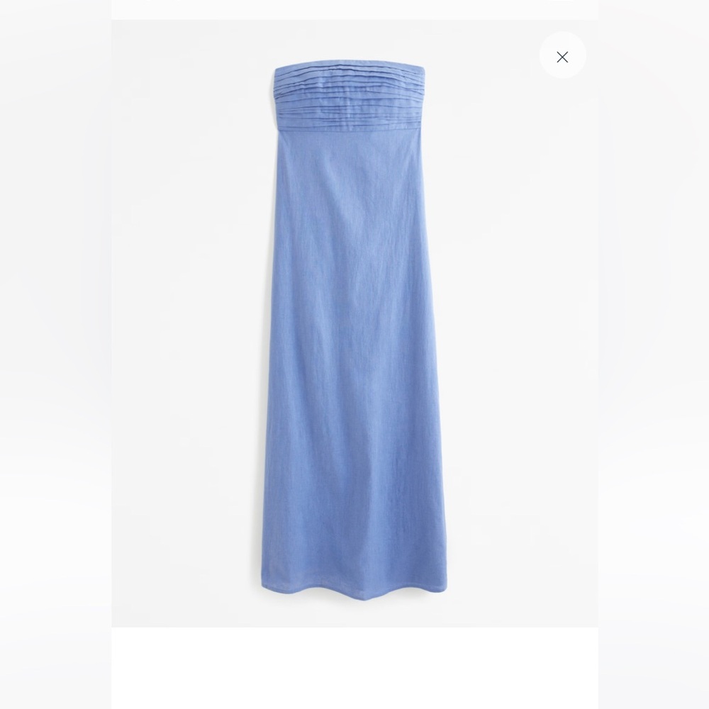 Abercrombie & Fitch Emerson Strapless Linen-Blend Maxi Dress